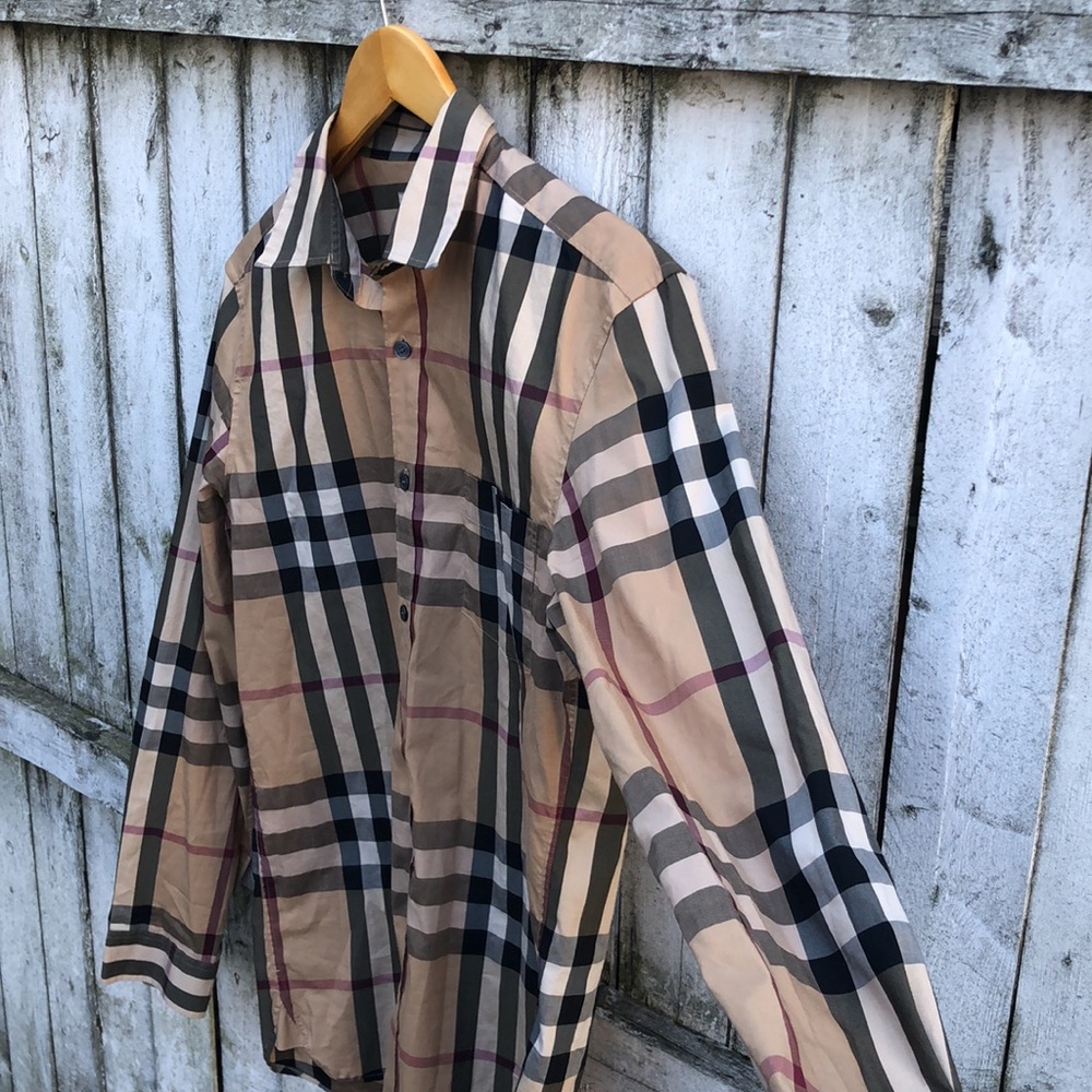 Burberry mens flannel dress shirt - Picture 4 of 12